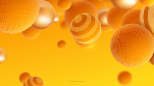 шары, круги, мячи, невесомость, оранжевые, жёлтые